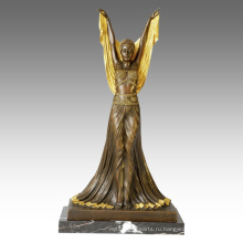 Танцовщица фигурка статуэтка Дама с позолоченным бронзовым ТПЭ-148j скульптура 